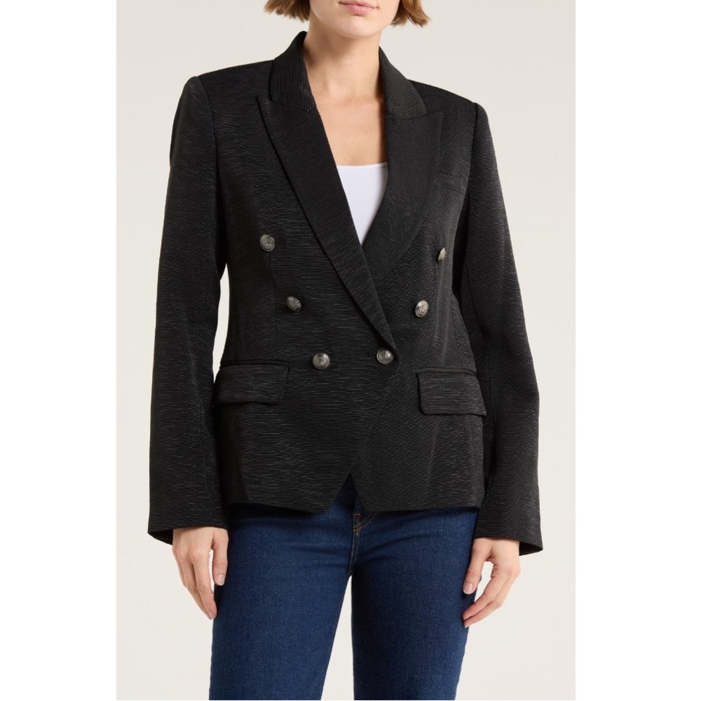 L'Agence | Kenzie Blazer Double Breasted Sculpted Jacket Black